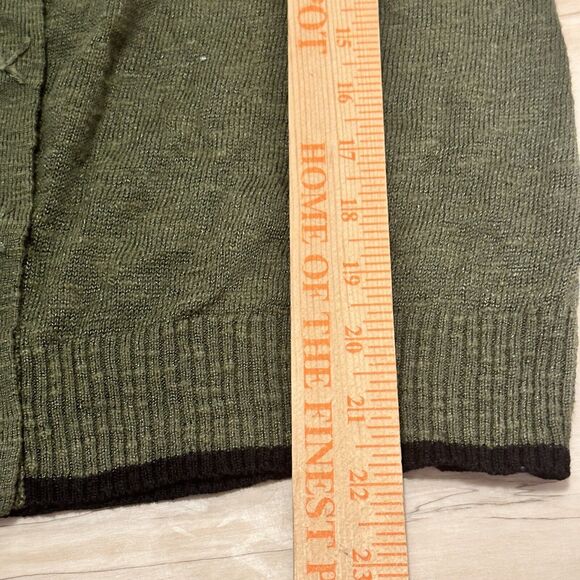 M By Michael Stars Size 1 S/M Cardigan Sweater Cotton Blend Knit Green - Picture 9 of 9